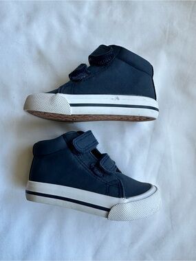 Tommy Bahama Navy High-Top Toddler Velcro Sneakers with White Trim Sz 5